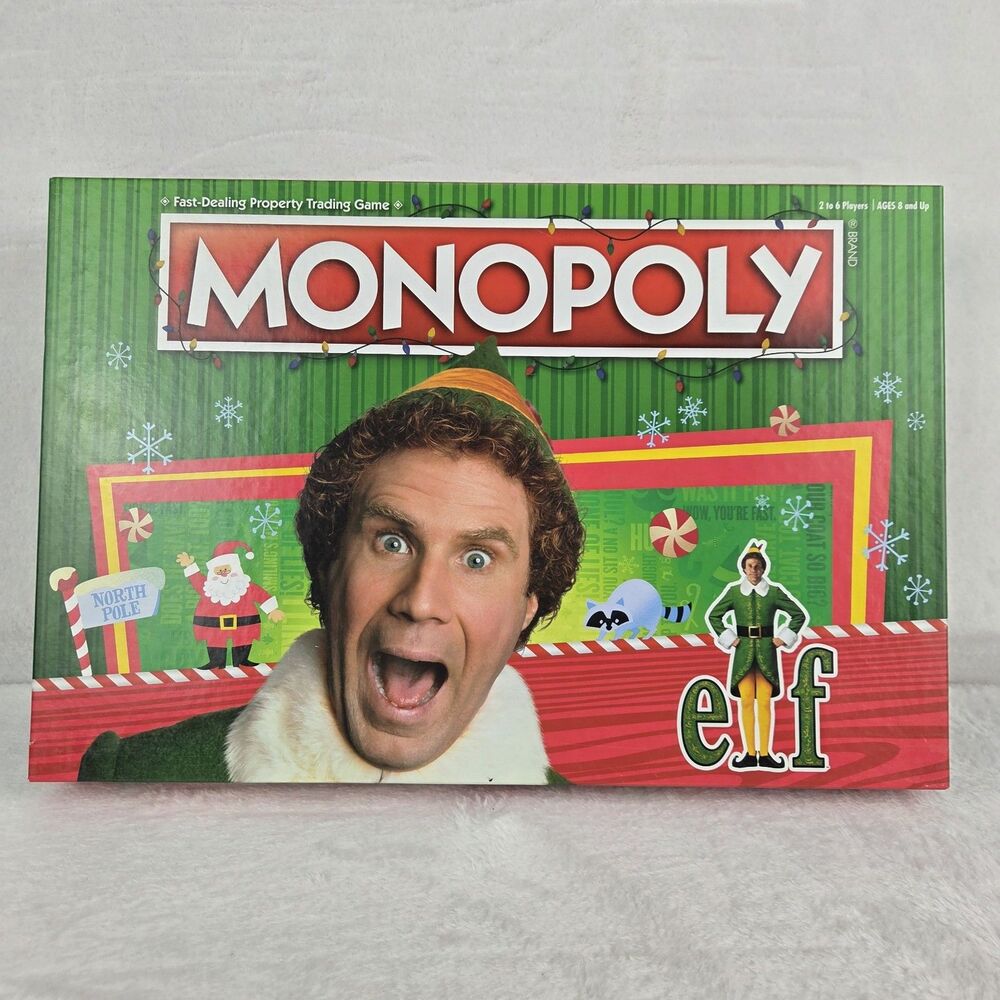 Monopoly Elf Christmas Edition Board Game 2020 Complete Holiday Movie Theme